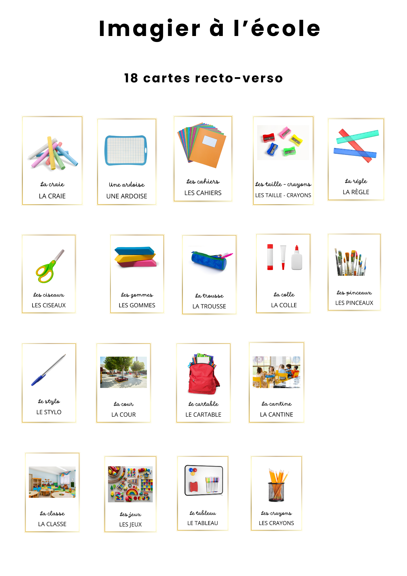 Imagier évolutif à l'école