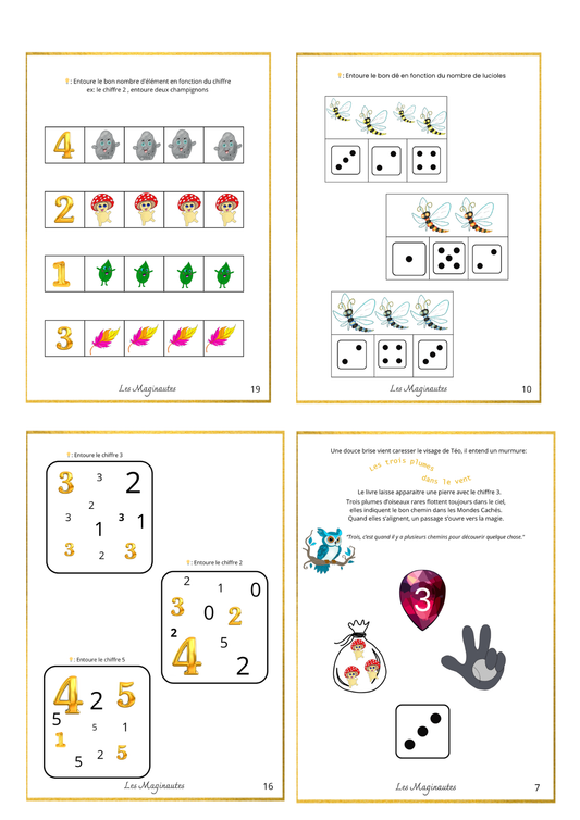 Livret activités Téo et la Pierre des chiffres-3 à 5 ans.