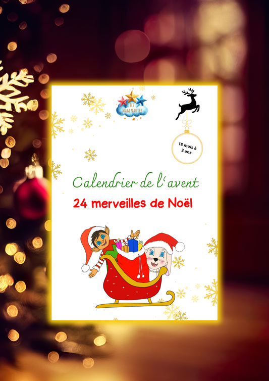 Calendrier de l'avent 24 merveilles de Noël -18 mois à 3 ans
